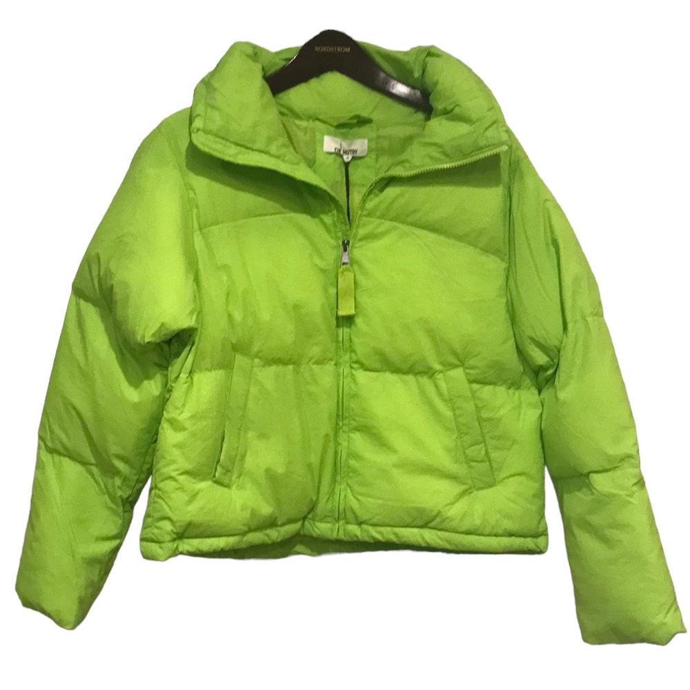 Love Chemiztry Neon Puffer Jacket Neon Green Size M NEW with Tag
